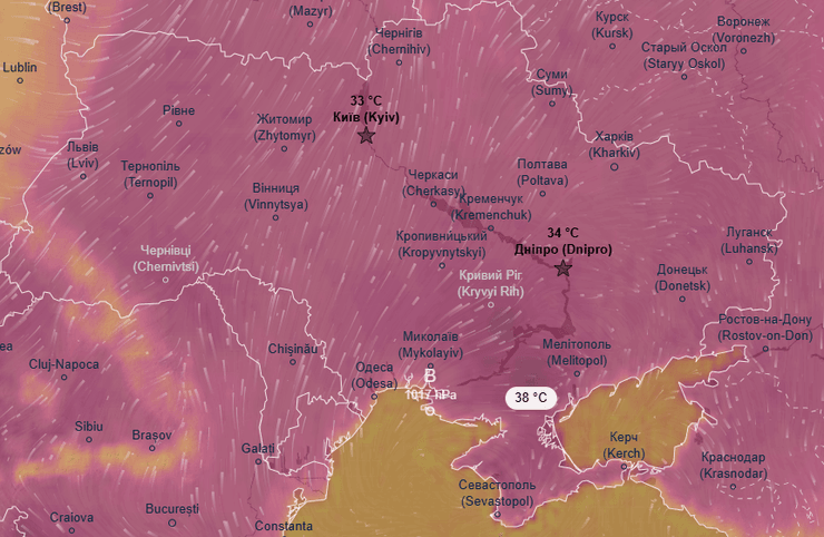 спека україна погода, спека в Україні, карта погоди, прогноз погоди