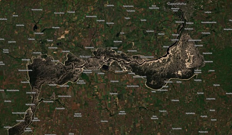 Каховське водосховище 20 червня 2023 року, фото