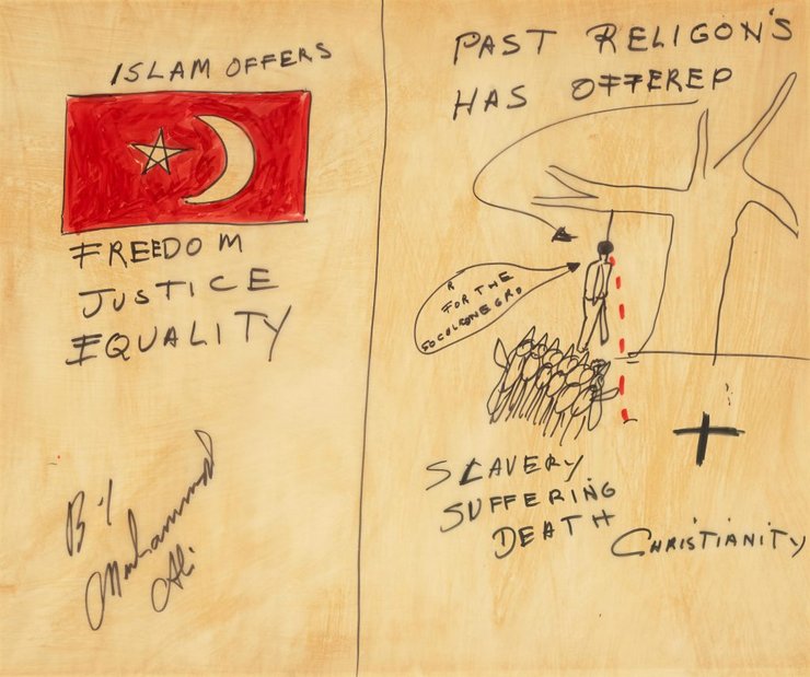 эскиз фломастером 1967 года, Мухаммед Али, картина