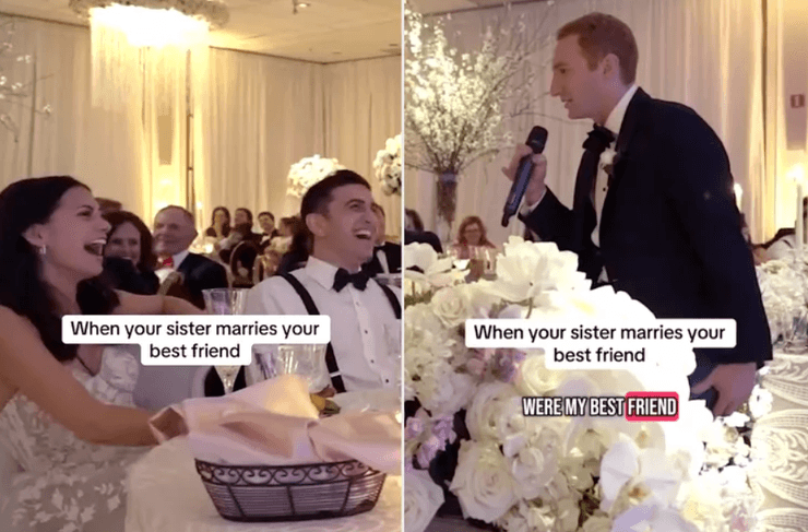 Курйозний тост на весіллі, брат нареченої вирішив пожартувати, повторивши сцену з серіалу Друзі