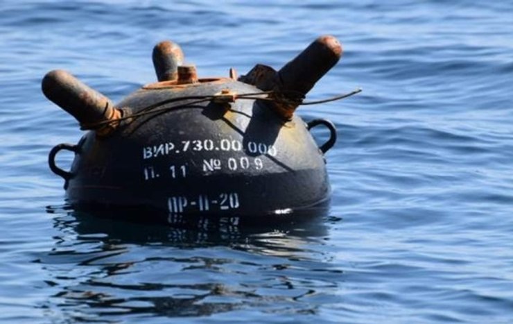 снаряд, міна, морська міна, міна в морі, чорне море