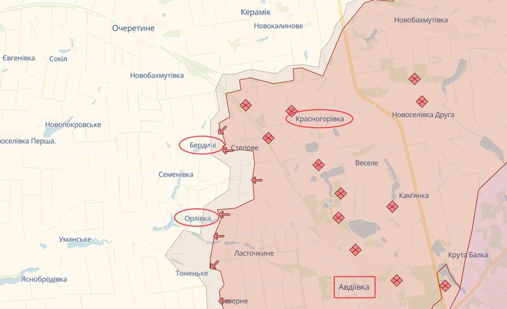 карта боевых действий, Донецкая область карта, карта Украины Авдеевка, Авдеевка карта боевых действий, Донецкая область