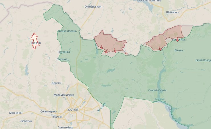 Наступление РФ на Харьков, Золочев, война, ВС РФ