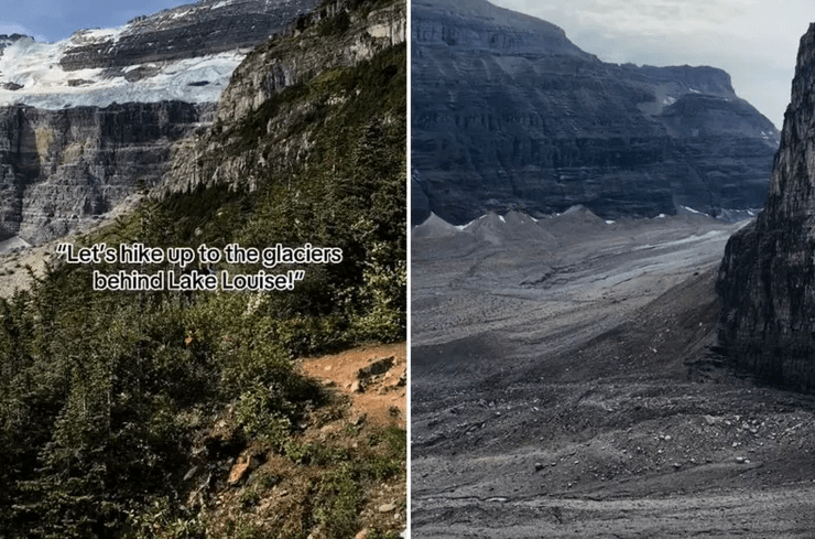 Канадские Скалистые горы, горы, ледник, таяние ледников, горный массив, неожиданное открытие в горах, озеро в горах,