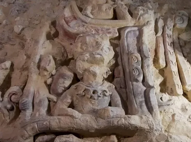 археология, фреска, мая, Мексика, архитектура, стиль, храм, Дзибанче, искусство, мифология, игра в мяч, платформа, верования, изображения, символ, цивилизация, династия