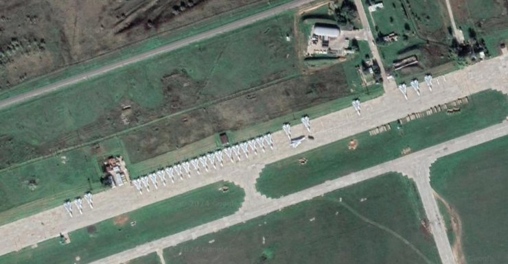 Супутниковий знімок аеродрому Мариновка у 2022 році