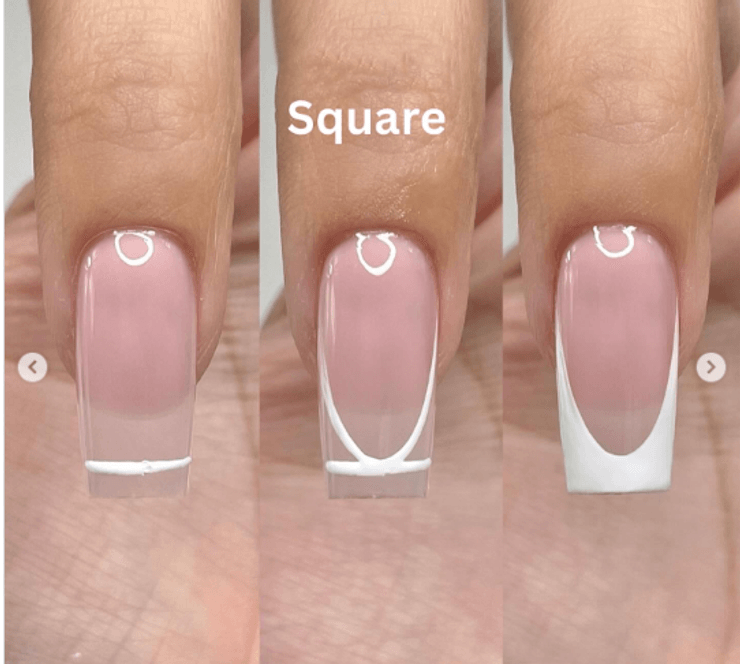 Френч на квадратному нігті