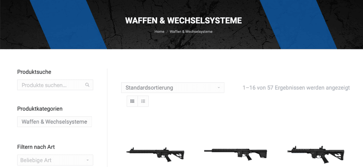 Ассортимент товара Waffen GmbH