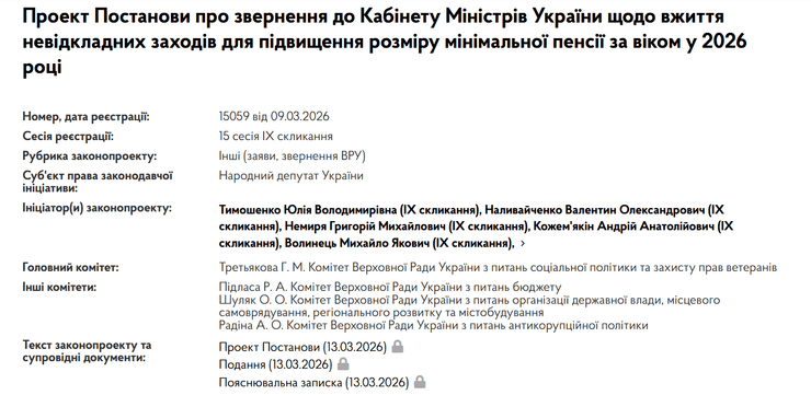 Картка законопроєкту