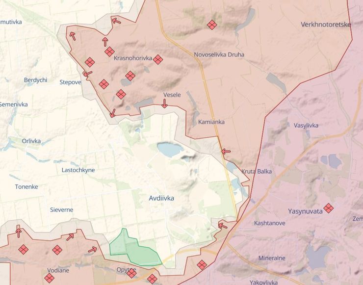 Авдеевка, бои, война, карта
