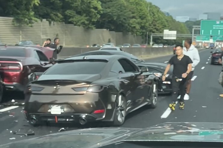 дтп спорткар, масштабное ДТП, авария в США, Ford Mustang, Toyota Supra