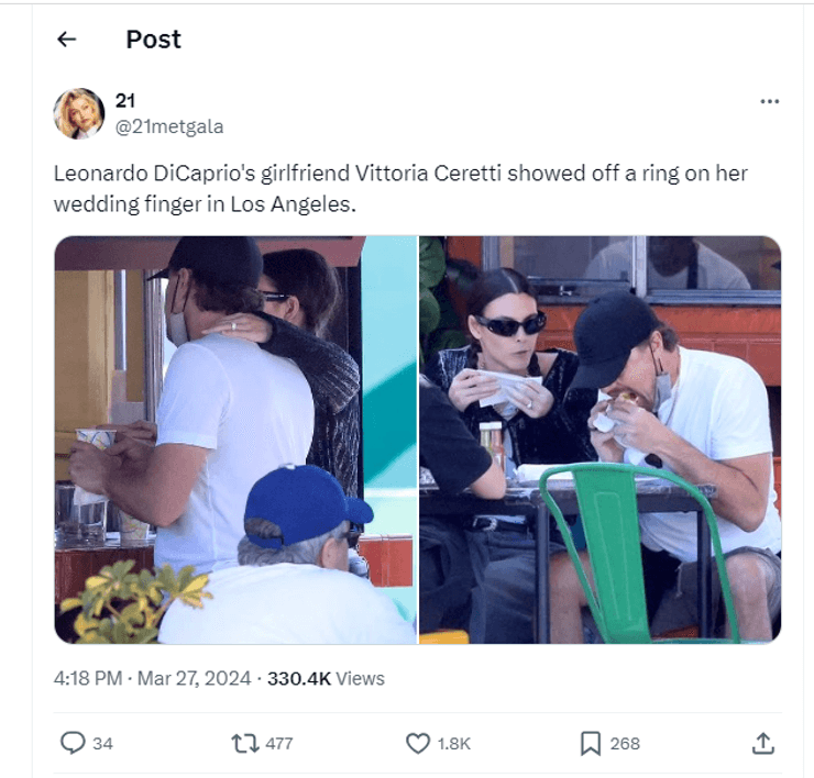 Леонардо Ди Каприо и Виттория Черетти