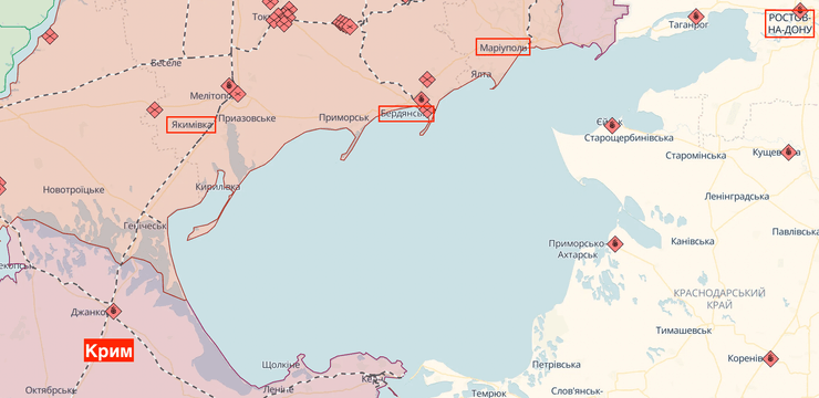 российские оккупанты, Мариуполь сейчас, оккупация Крыма, Мариуполь, Крым мост, Крым, Акимовка, Бердянск, карта боевых действий