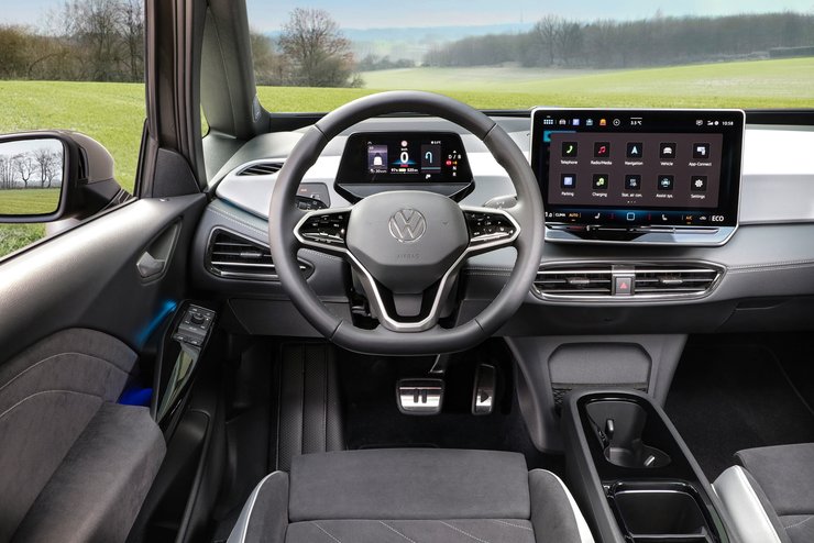 салон Volkswagen ID.3, новый Volkswagen ID.3, электромобиль Volkswagen ID, Volkswagen ID.3 2024, Volkswagen ID.3 2024