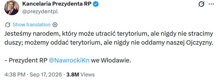 допис Навроцького в X