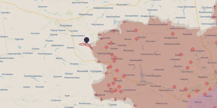 лисовка, карта, наступление