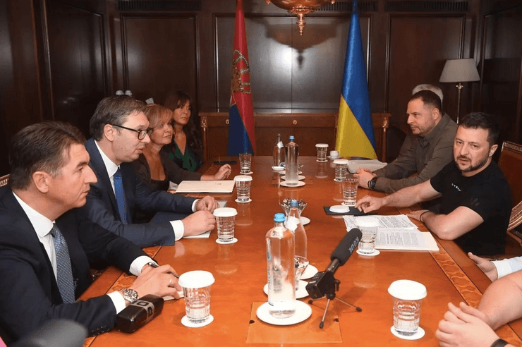 Володимир Зеленський на зустрічі з Александром Вучичем