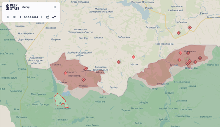 Карта DeepState: Харьковская область