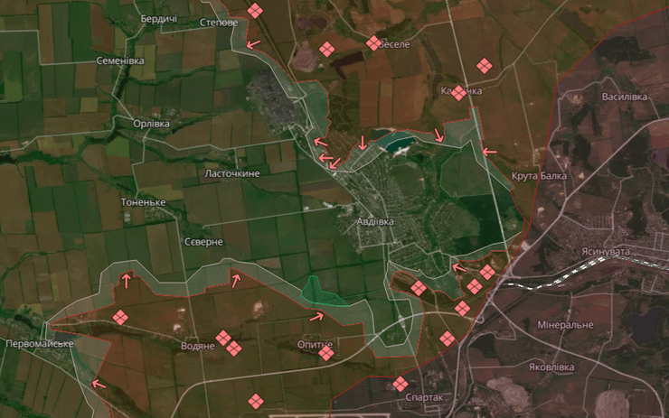 авдіївка карта, бої за Авдіївку, авдіївка, карта боїв Авдіївка