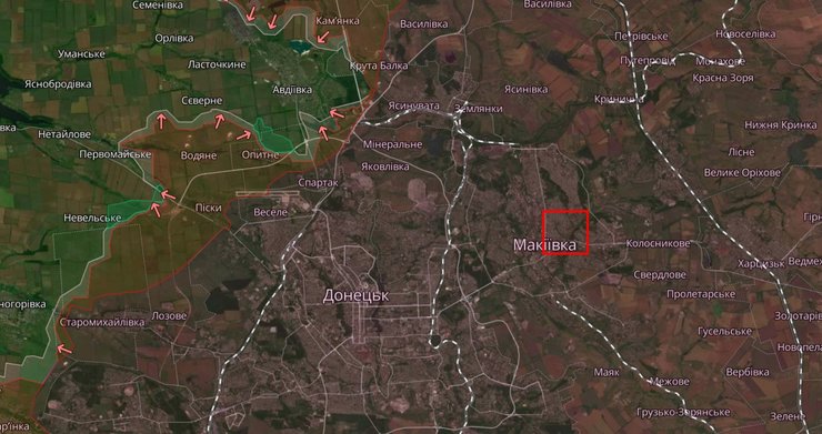 Мікрорайон Сонячний, Макіївка, карта