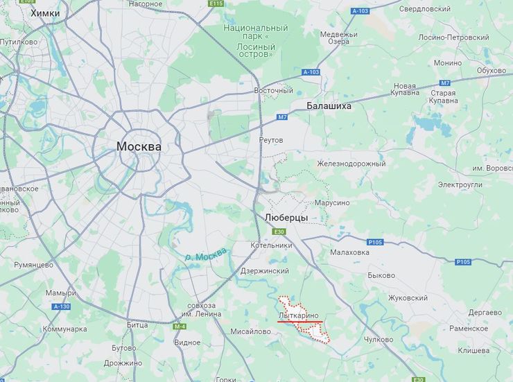 Лыткарино, Подмосковье, Москва, карта
