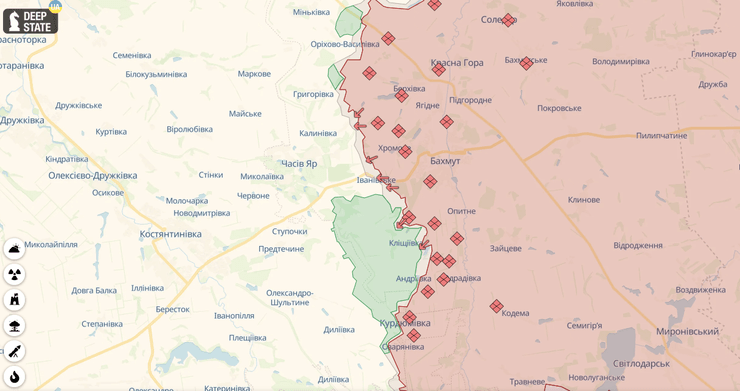 Карта Бахмута