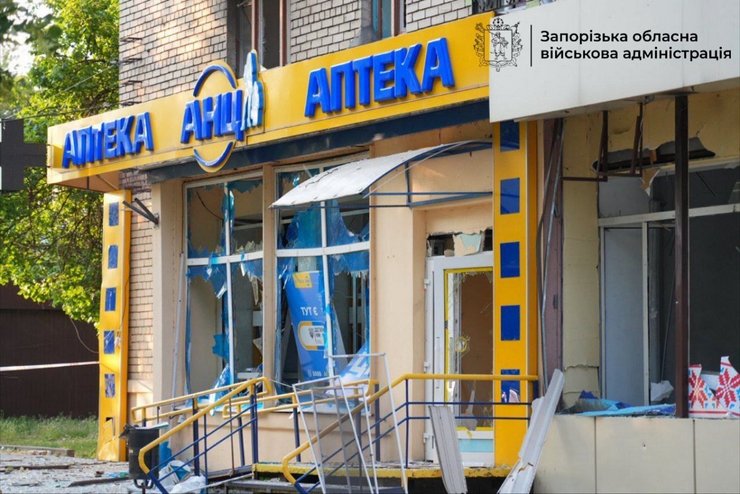 Наслідки обстрілу Запоріжжя