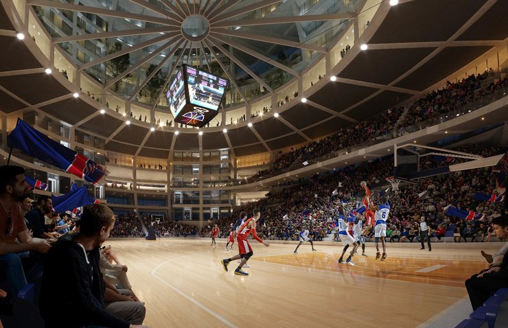 дом, шар, архитектура, небоскреб, стадион