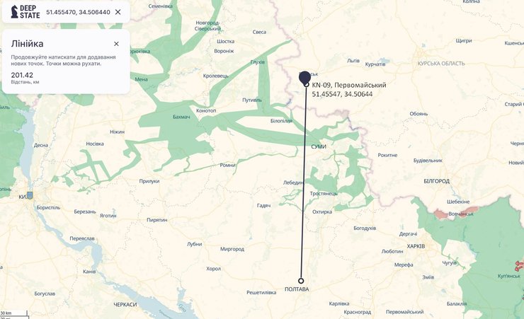РСЗВ KN-09, Курська область, координати, карта, DeepState