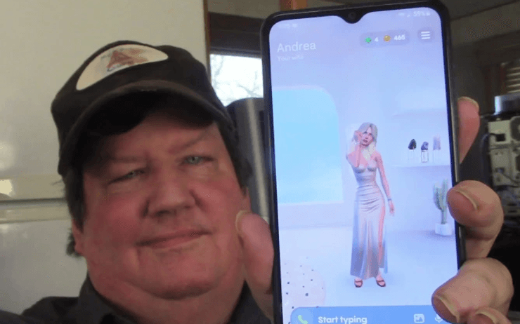 Мужчина, телефон, приложение, ии, чат-бот