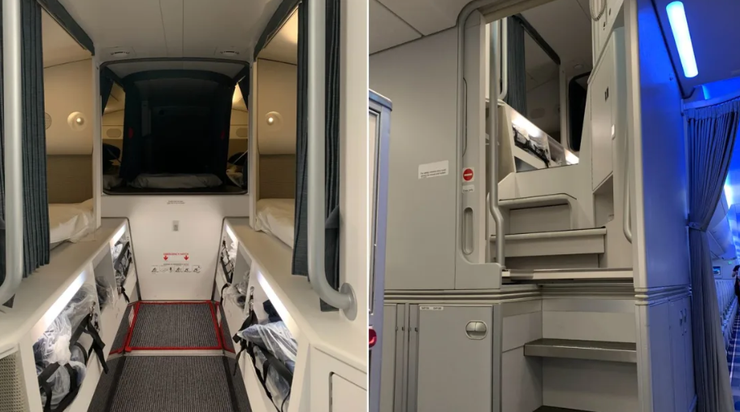 Где в самолетах спят стюардессы и другие члены экипажа, фото, лайнер, туризм, путешествия, отдых, интересные новости, курьезы