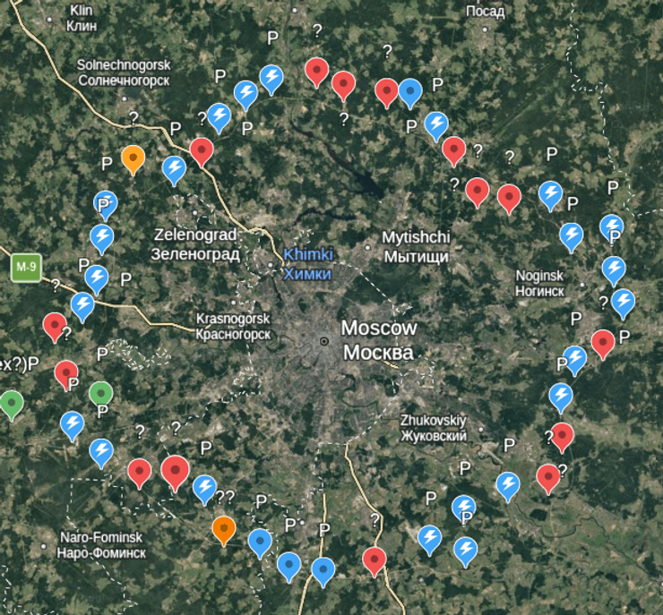 схема третього кільця ППО навколо Москви