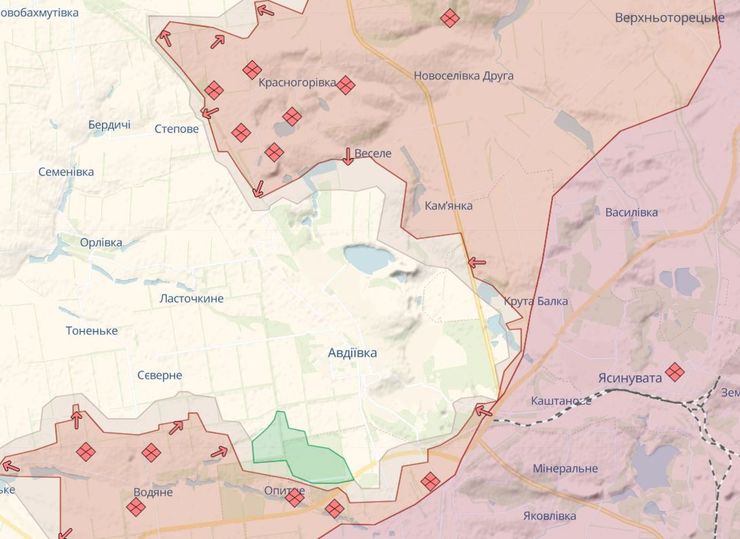 Авдеевка, бои, война, карта