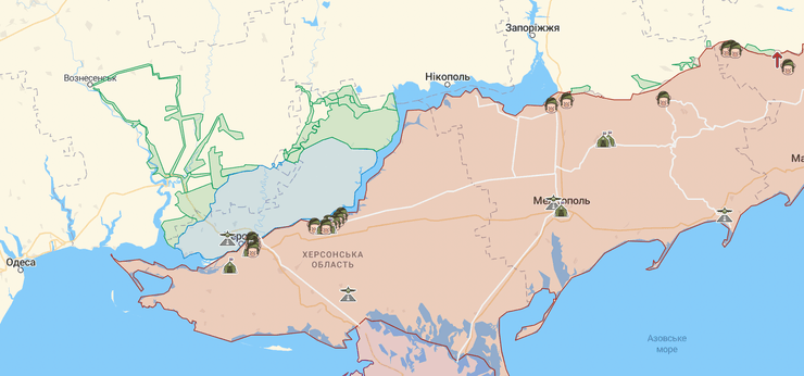 лівий берег, дніпро, херсонська область, запорізька область, росіяни, позиції, оборонні рубежі