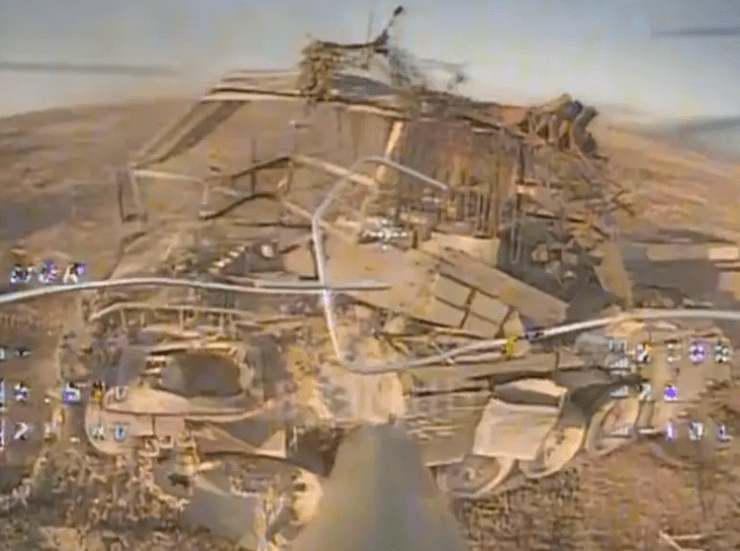 Кадри, зняті з FPV-дрона під час наближення до бронетехніки ЗС РФ