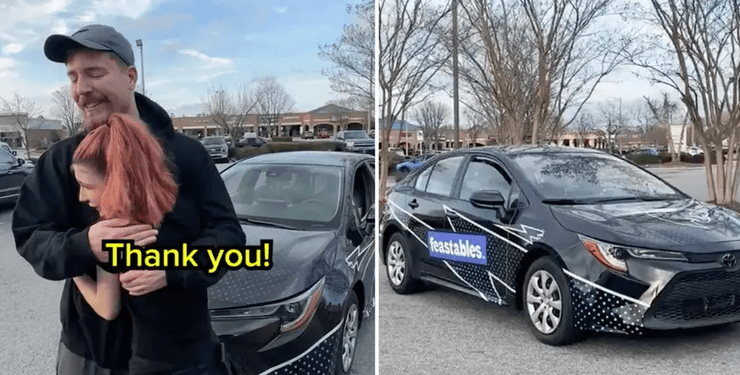 Блогер, авто, дівчина, подарунок, MrBeast, реклама