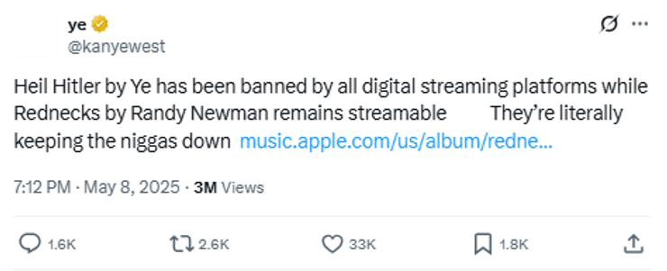 пост Каньє Веста