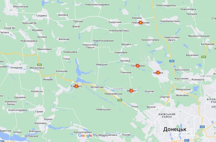 обстріли біля Авдіївки