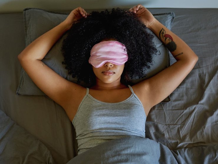 женщина, кровать, постельное белье, сон, фото