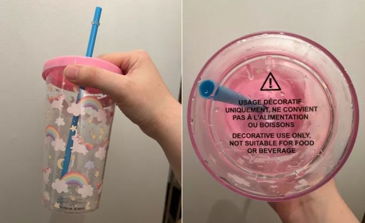 Чашка с надписью на французском языке, курьезы, приколы, конфуз с переводом, интересные истории, использование пластика