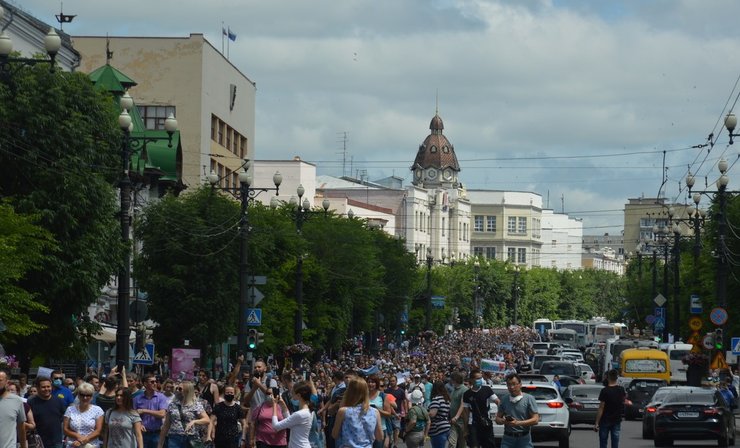 хабаровск, сергей фургал, акция протеста, шествие, россия