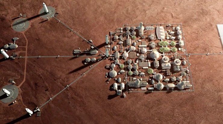 Марс, колонія, ілюстрація