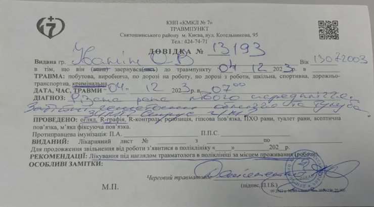 Справка, избиение ветерана