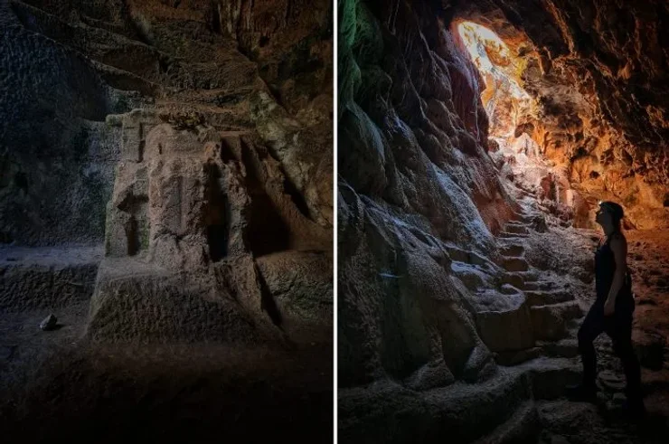 пещера, Вари, Греция, резьба, нимфы, Пан, святилище, история, археологи, археология, храм, римляне, находка