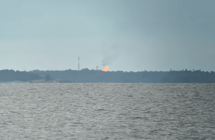 Факельное сжигание газа Газпромом, Газпром сжигает газ, станция Газпрома у границы с Финляндией