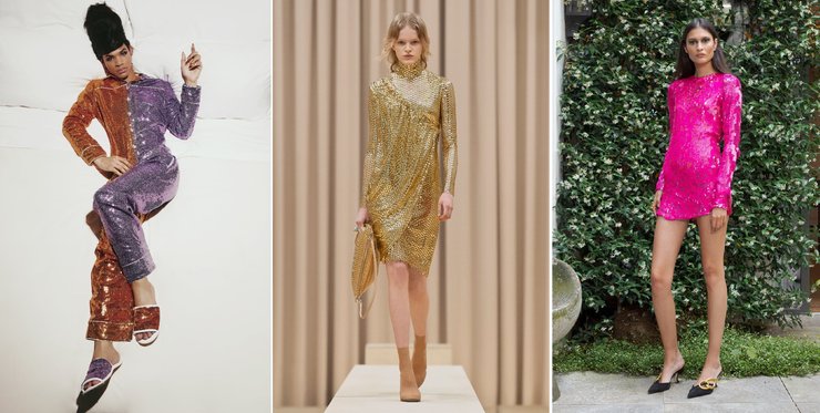 тренд осени, блестки, пайетки