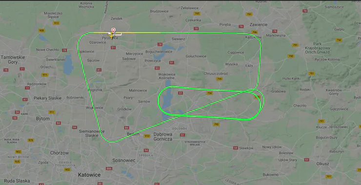 аварийная посдка в польше