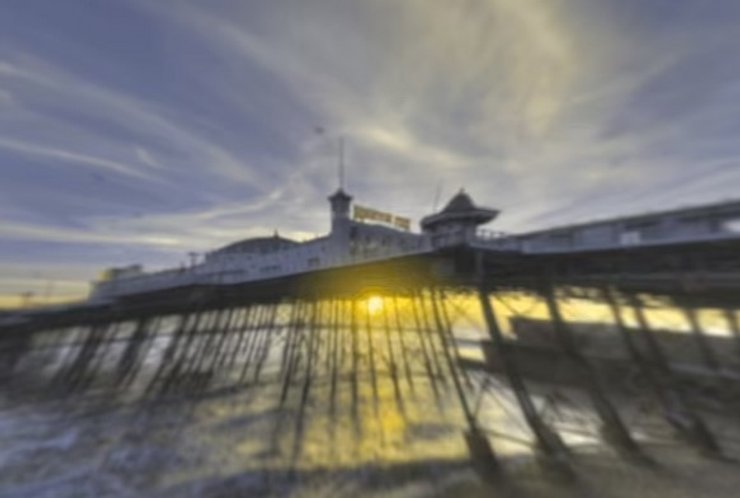 Так бачить Брайтонський пірс у Брайтоні, Англія, собака