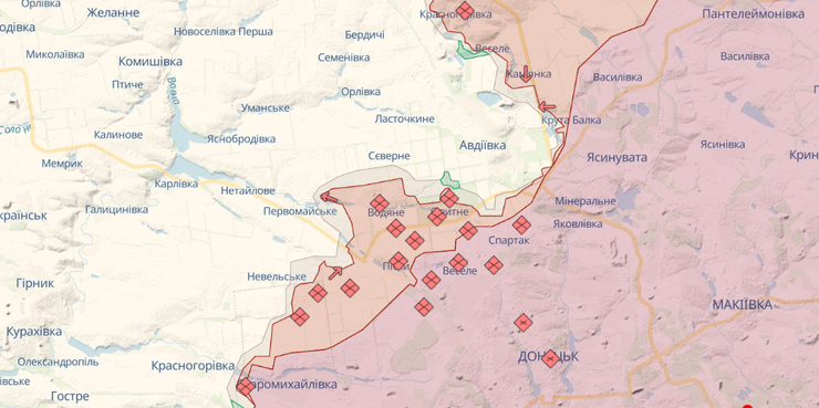 Авдіївський напрямок: карта боїв