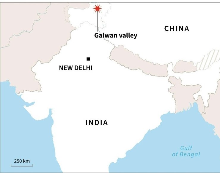 место столкновения между индией и китаем